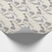 ヴィンテージハワイとニュージーランドの地図（1855年） ラッピングペーパー (角)