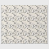 ヴィンテージハワイとニュージーランドの地図（1855年） ラッピングペーパー (フラット)