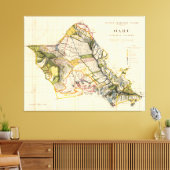 ヴィンテージハワイの地図（1906年） キャンバスプリント (インサイチュ (リビング))