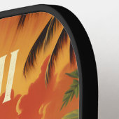 ヴィンテージハワイアンアートハワイビーチ ピックルボールラケット (左詳細)