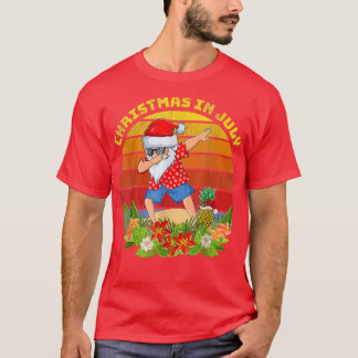 ヴィンテージハワイアンクリスマスビーチダビングサンタクリスマ Tシャツ