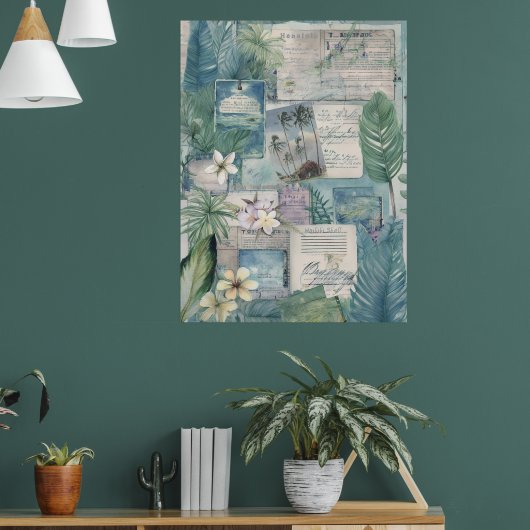 ヴィンテージハワイアンスクラップブックページ10 ポスター (リビング1)