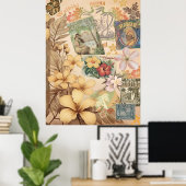 ヴィンテージハワイアンスクラップブックページ1 ポスター (ホームオフィス)