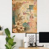 ヴィンテージハワイアンスクラップブックページ2 ポスター (ホームオフィス)