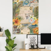 ヴィンテージハワイアンスクラップブックページ3 ポスター (ホームオフィス)