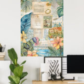 ヴィンテージハワイアンスクラップブックページ4 ポスター (ホームオフィス)