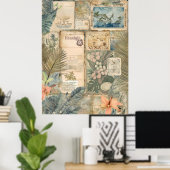 ヴィンテージハワイアンスクラップブックページ7 ポスター (ホームオフィス)