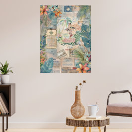 ヴィンテージハワイアンスクラップブックページ8 ポスター