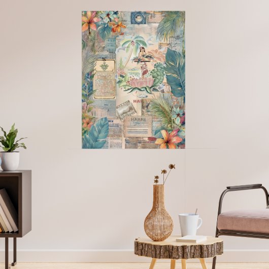 ヴィンテージハワイアンスクラップブックページ8 ポスター (リビング3)