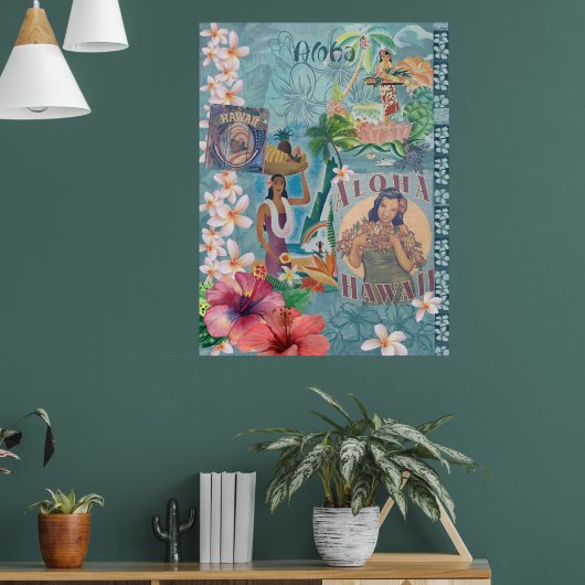 ヴィンテージハワイアンスクラップブックページ:アロハ ポスター (リビング1)