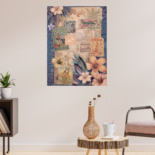 ヴィンテージハワイアンスクラップブック：トラベルハワイ ポスター (リビング3)