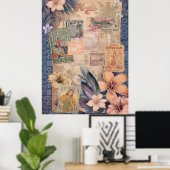 ヴィンテージハワイアンスクラップブック：トラベルハワイ ポスター (ホームオフィス)