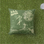 ヴィンテージハワイアントラベルコラージオリーブ可逆 アウトドアクッション (芝生)