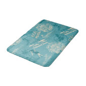 ヴィンテージハワイアントラベルコラージュティール(緑がかった色) バスマット (アングル)