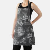 ヴィンテージハワイアントラベルコラージュinチャコールグレー エプロン (インサイチュ)