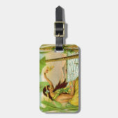 ヴィンテージハワイアントラベルフラガールアロハカリブの ラゲッジタグ (正面縦)