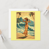 ヴィンテージハワイアントラベルホノルルミッドパシフィック カード (正面/裏面インサイチュ)