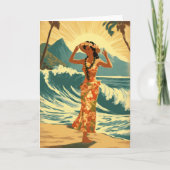 ヴィンテージハワイアントラベルホノルルミッドパシフィック カード (正面)