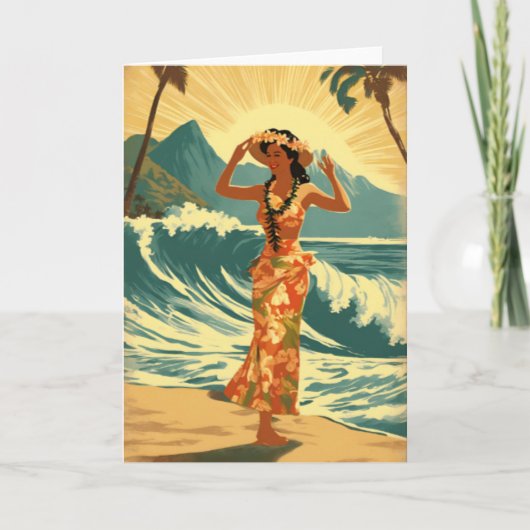 ヴィンテージハワイアントラベルホノルルミッドパシフィック カード (正面)