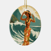 ヴィンテージハワイアントラベルホノルルミッドパシフィック セラミックオーナメント (右)