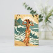 ヴィンテージハワイアントラベルホノルルミッドパシフィック ポストカード (スタンド正面)