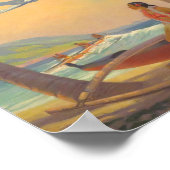 ヴィンテージハワイアントラベル – ハワイガールダンサー ポスター (角)