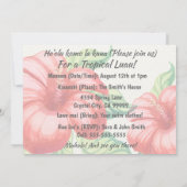 ヴィンテージハワイアンハイビスカスハガキルアウ（ハワイ式宴会）招待状 招待状 (裏面)