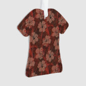 ヴィンテージハワイアンハイビスカスレッド オーナメント (正面)