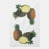 ヴィンテージハワイアンパイナップルオーガニック、フードフルーツ キッチンタオル (縦)