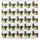 ヴィンテージハワイアンパイナップルオーガニック、フードフルーツ シャワーカーテン (正面)