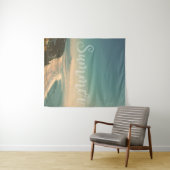 ヴィンテージハワイアンビーチランドスケープサマーシーランドズ タペストリー (インサイチュ(横))