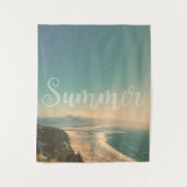 ヴィンテージハワイアンビーチランドスケープサマーシーランドズ タペストリー (正面)