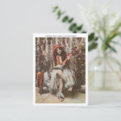 ヴィンテージハワイアンフラ遊ダンサーウクレレ ポストカード (スタンド正面)