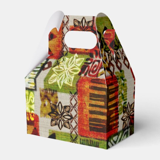 ヴィンテージハワイアンプリントパーティーのお願い箱 フェイバーボックス (正面サイド)