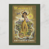 ヴィンテージハワイアン旅行はがき ポストカード (正面)