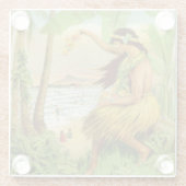 ヴィンテージハワイアン旅行 ガラスコースター (裏面)