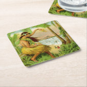 ヴィンテージハワイアン旅行 スクエアペーパーコースター (アングル)