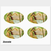 ヴィンテージハワイアン旅行 楕円形シール (シート)