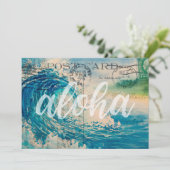 ヴィンテージハワイアン波はがきルアウ(ハワイ式宴会)招待状 招待状 (スタンド正面)