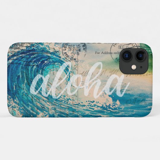 ヴィンテージハワイアン波葉書 Case-Mate iPhoneケース (裏面(横))