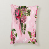 ヴィンテージハワイアン熱帯島のバーククロスデザイン アクセントクッション (裏面(縦))