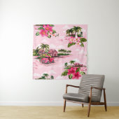 ヴィンテージハワイアン熱帯島のバーククロスデザイン タペストリー (インサイチュ)