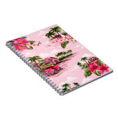 ヴィンテージハワイアン熱帯島のバーククロスデザイン ノートブック (右側)