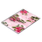 ヴィンテージハワイアン熱帯島のバーククロスデザイン ノートブック (左側)