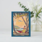 ヴィンテージハワイアン諸島トラベルアロハ太平洋 インビテーションポストカード (スタンド正面)