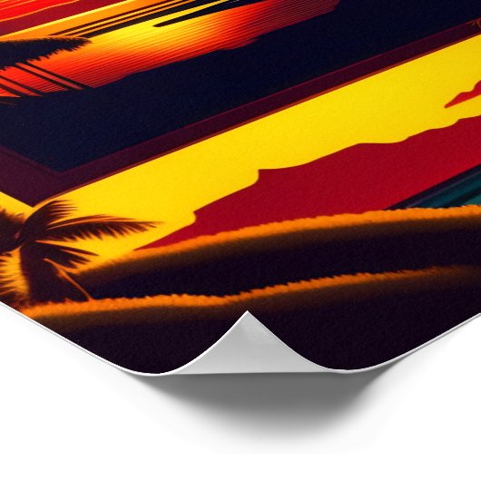 ヴィンテージハワイカラフルトラベルアートワーク ポスター (角)