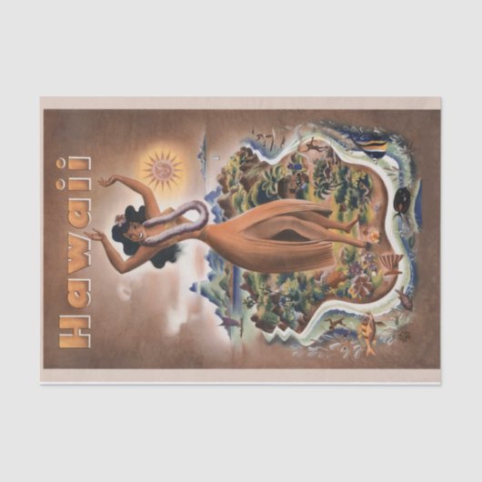 ヴィンテージハワイトラベルアロハ！  薄葉紙 (正面)