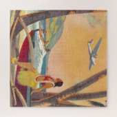 ヴィンテージハワイトラベルアートイラストレーション ジグソーパズル (横)