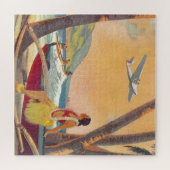 ヴィンテージハワイトラベルイラストレーションアート ジグソーパズル (横)