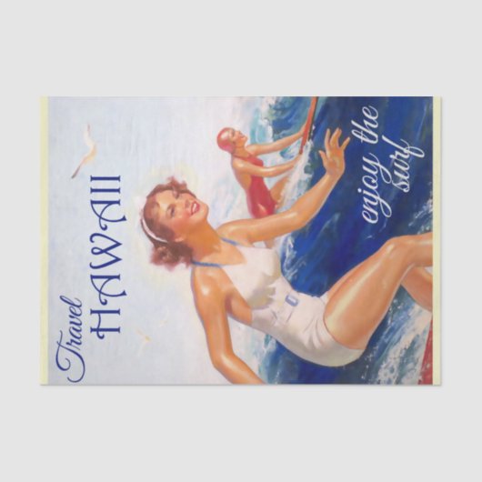 ヴィンテージハワイトラベルティッシュペーパー 薄葉紙 (正面)